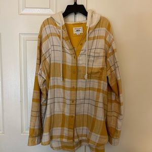 Oversized yellow flannel